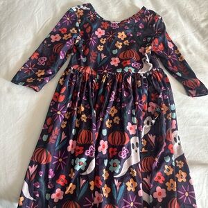 Floral and Ghost Print Dress